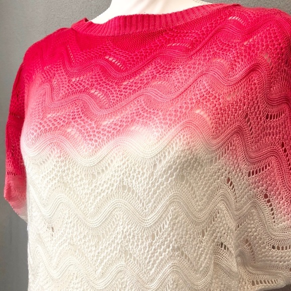 Love Culture Pink Knitted Short Sleeve Top Women’s M/L - Picture 2 of 12